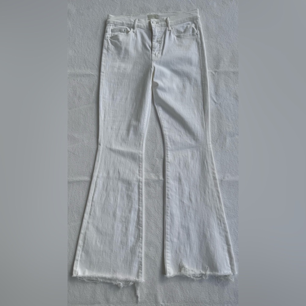 MOTHER Crisp White Wide Leg Jeans